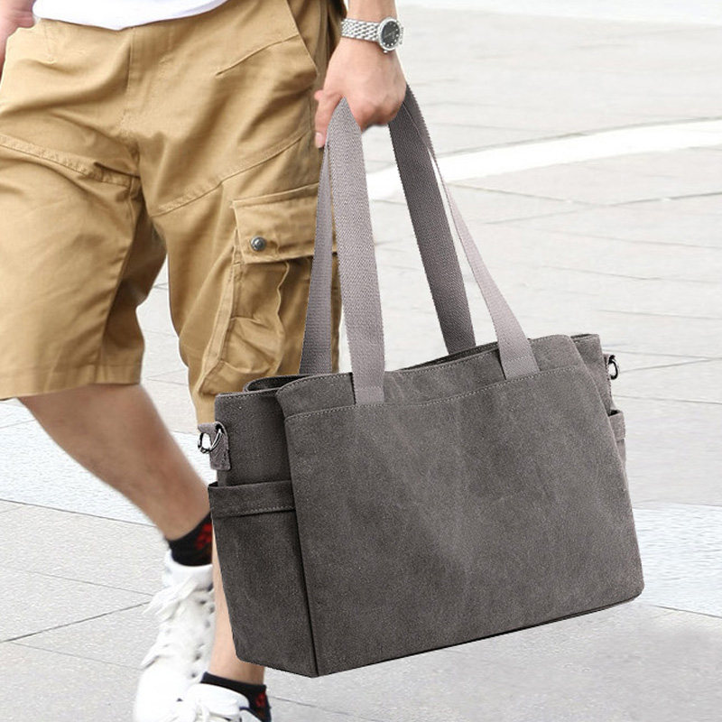 简约百搭a帆布包商务休闲男包女包单肩包斜挎布包手提公文包上班,淘宝优惠券,粉丝福利购,淘宝优惠卷