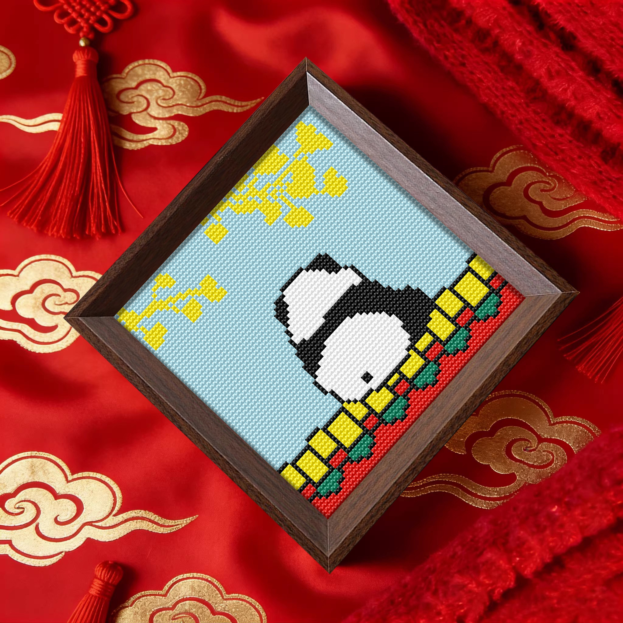 【秋檐小憩】十字绣2026新款线绣带框摆台治愈系国宝熊猫手工刺绣,淘宝优惠券,粉丝福利购,淘宝优惠卷