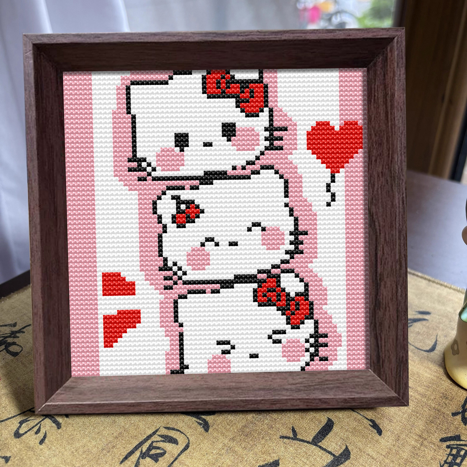 【凯蒂猫】十字绣2026新款线绣带框摆台卡通动漫半成品自己绣刺绣,淘宝优惠券,粉丝福利购,淘宝优惠卷