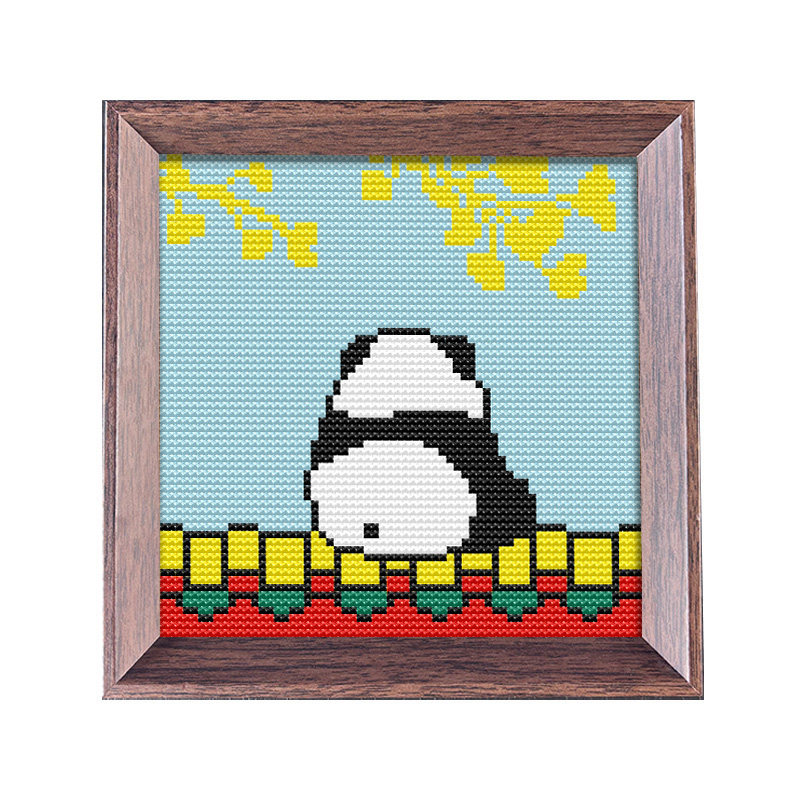 【秋檐小憩】十字绣2026新款线绣带框摆台治愈系国宝熊猫手工刺绣,淘宝优惠券,粉丝福利购,淘宝优惠卷