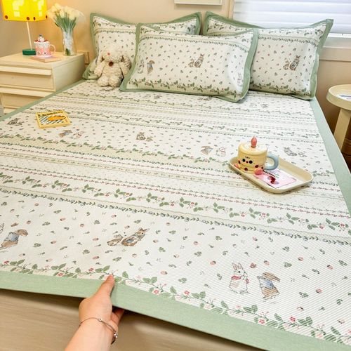 新款冰丝凉席夏季2025新款夏天藤席子宿舍单人藤竹席草席冬夏两用 - 图1