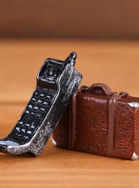 覆古怀旧迷你微缩家电小摆件行李箱电话留声相机电视投影机煤油灯