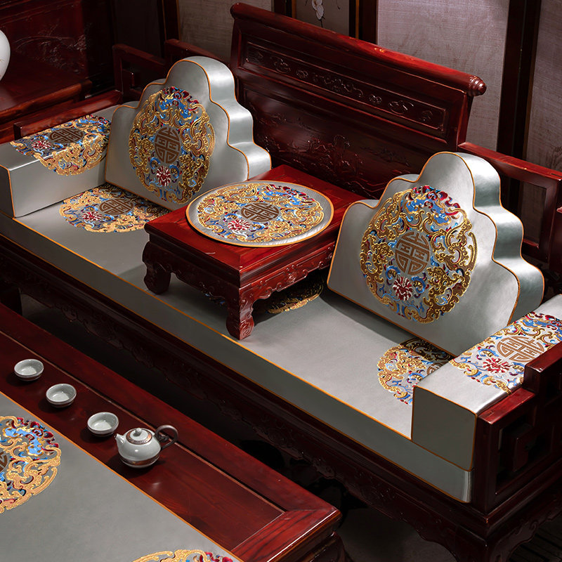 新中式红木沙发垫定制家具罗汉床沙发坐垫实木防滑垫子高端五件套,淘宝优惠券,粉丝福利购,淘宝优惠卷