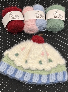 海盐薄荷纸杯蛋糕帽～韩系手工毛线帽钩织材料包秋冬限定手作帽子