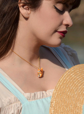 SELENICHAST松鼠可爱项链轻奢小众设计吊坠女友生日礼物配饰首饰