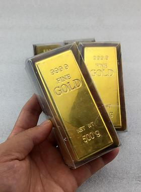 大号仿真电镀塑料金砖门档 摄影道具摆件装饰金块 假金条样品模型