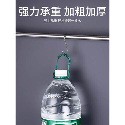 不锈钢s型挂钩晒香肠腊肉厨具房大号多功能免打孔金属铁尖单勾子 - 图0