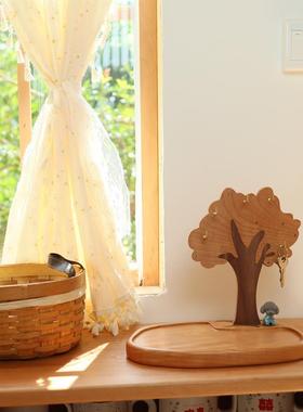 实木大树玄关钥匙置物架桌面收纳盒梳妆台首饰架挂钩乔迁新居礼品