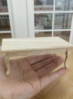 12分娃娃屋微缩模型摆件木制素坯迷你家具茶几花架小凳子场景道具