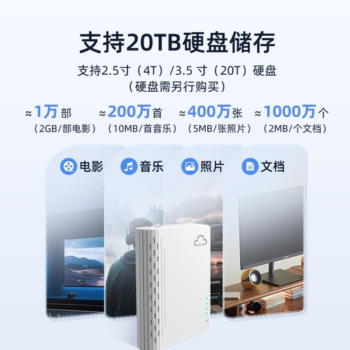 拾光坞N3标准版 单盘位家用nas网络存储个人云存储家庭硬盘服务器相册文件备份 手机电脑扩容 标配无盘 - 图1