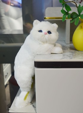 彷真猫咪模型桌面摆件电视挂件家居装饰开业客厅创意手工毛绒公仔