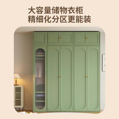 钢制家用铁皮衣柜卧室储物柜出租房简易组装儿童金属抽屉衣橱 - 图0