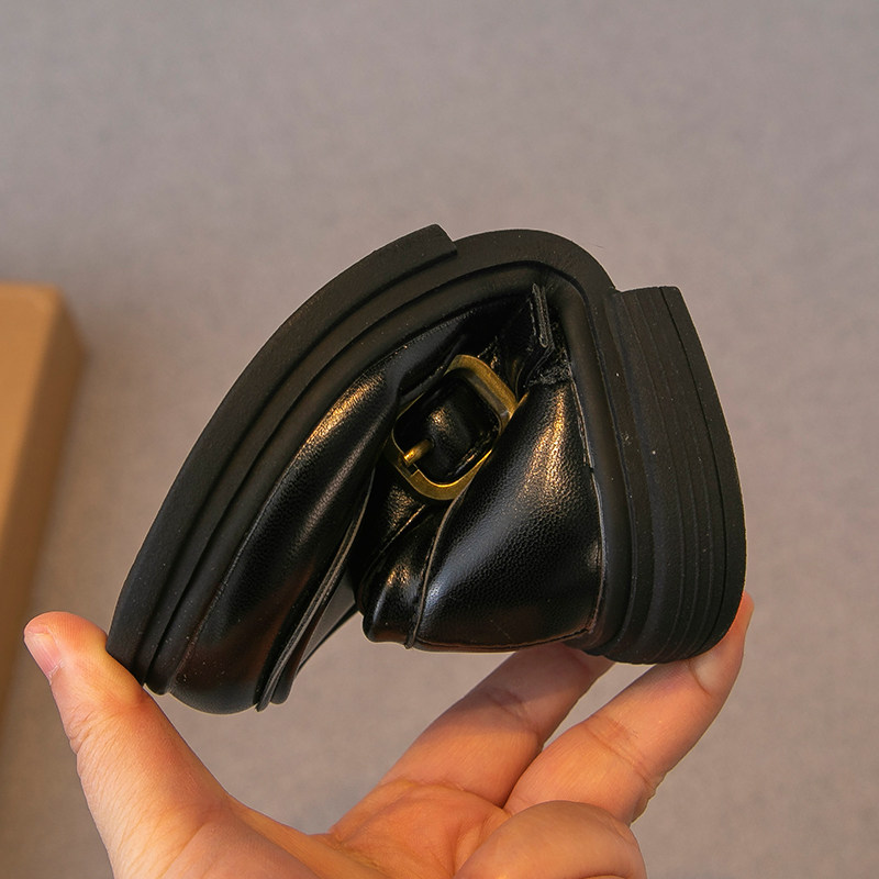 儿童皮鞋2023春秋新款男童鞋子女童公主鞋软底休闲黑色单鞋豆豆鞋,淘宝优惠券,粉丝福利购,淘宝优惠卷