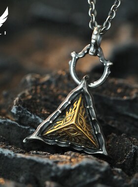 荷鲁斯之眼项链男款潮流男生男士纯银男装饰小众独特装饰吊坠