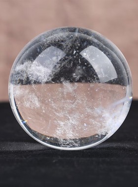 白水晶球摆件天然水晶熔链水晶办公室客厅玄关装饰品开业乔迁礼品