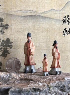 中式微景观摆件 古代历史曹v操诸葛亮杜甫苏东坡李白 山石盆景人