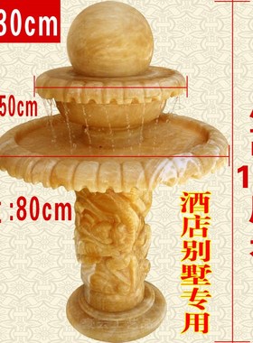 新款酒店专用超大气大型流水喷泉摆件 双层流水线龙柱水转球摆件