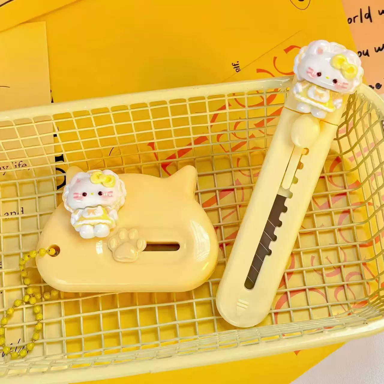 可爱猫咪拆快递美工刀卡通迷你随身便携拆快递开箱器手工刀裁纸刀,淘宝优惠券,粉丝福利购,淘宝优惠卷