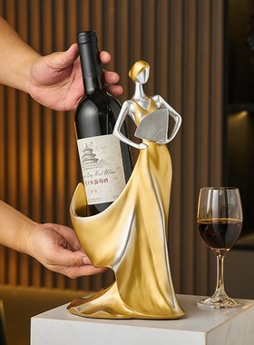 艺术客厅红酒架摆件轻奢高档酒柜电视柜玄关装饰品家居餐边柜摆设