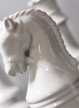 欧式黑白国际象棋小摆件简约美式家居样板间饰品软装摆设创意礼品