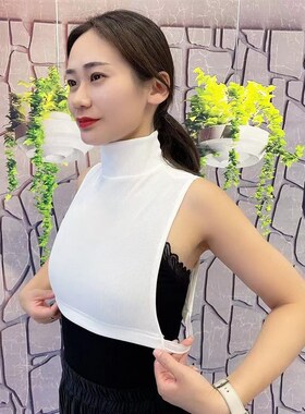 新款半高领保暖配饰假领子女百搭秋冬季高弹素色配毛衣卫衣假领