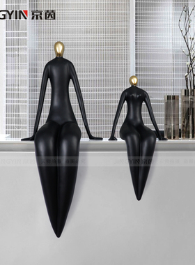 院抽象人物雕塑办公室楼梯走道落地艺术品玄关吧台美人鱼