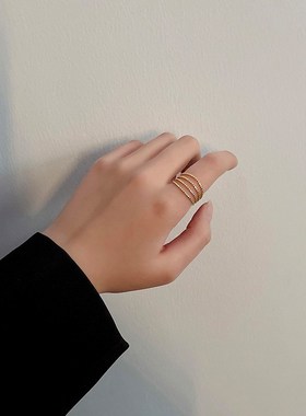 小众设计欧美戒指女网红名暖潮流指环开口可调节时尚气质中指食指