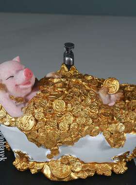 仿真动物摆件公鸡小猪存钱罐树脂工艺品摆件收纳送同学朋友礼物