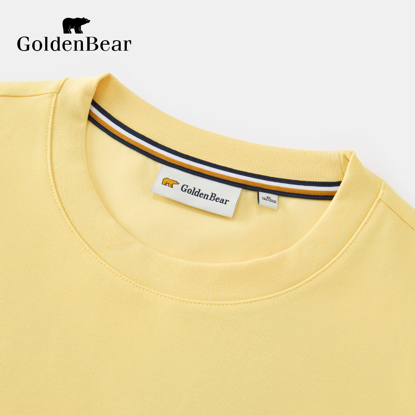 【秋季新品】GOLDEN BEAR/金熊 2025新品男装短袖棉感圆领T恤 - 图2