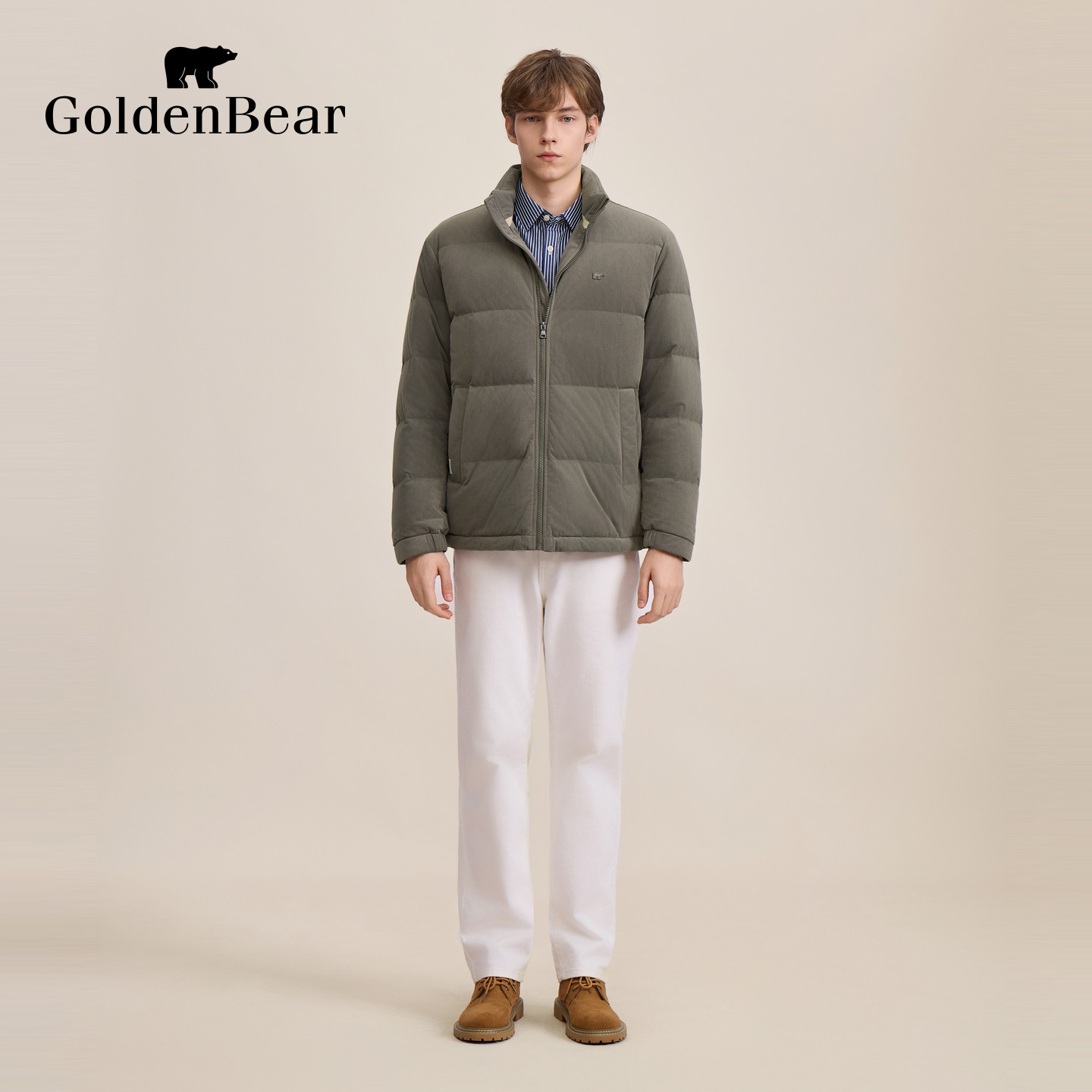【90鸭绒】GOLDEN BEAR/金熊 冬季新款男装上衣玉米绒立领羽绒服,淘宝优惠券,粉丝福利购,淘宝优惠卷
