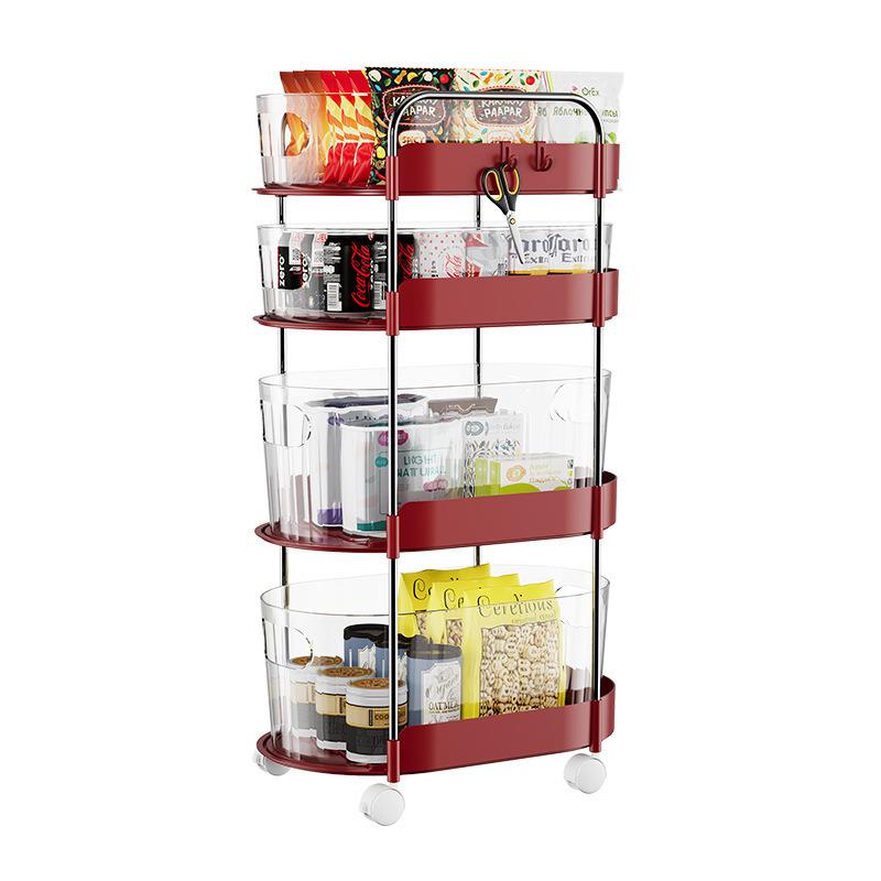 家用小推车收纳柜落地收纳架卫生间多层奶油风抽屉式收纳盒置物架 - 图2