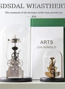 个性创意时钟座钟表床头柜书柜书架书桌桌面精致金属摆件轻奢软装