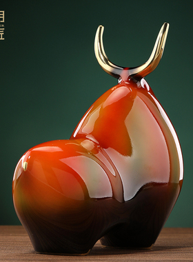 大明铜匠牛摆件吉祥物招财家居客厅办公桌酒柜装饰品新居乔迁礼品