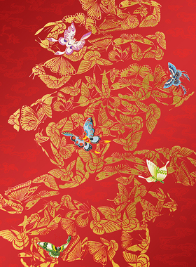 故宫淘宝丨百蝶寿艺术挂画  客厅玄关挂画生日礼物文创卧室装饰