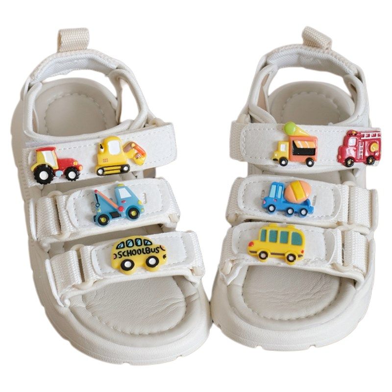 男童白小汽车凉鞋魔n术贴软底防滑运动沙滩鞋夏季透气宝宝百搭凉,淘宝优惠券,粉丝福利购,淘宝优惠卷