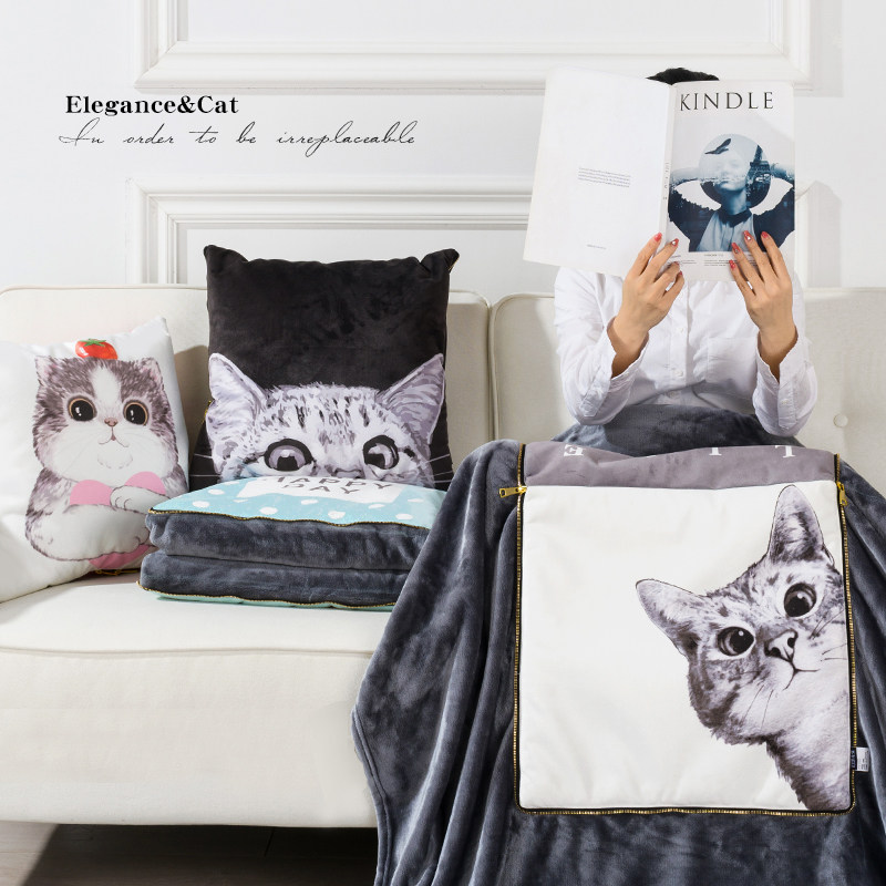 卡通可爱短毛绒抱枕被子两用办公室汽车沙发靠枕垫.空调被毯子,淘宝优惠券,粉丝福利购,淘宝优惠卷