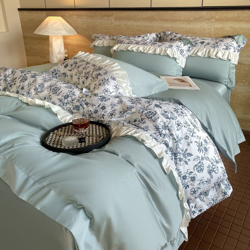 法式100支g婚嫁长绒棉结婚四件套红色被套新婚庆床上用品婚房4,淘宝优惠券,粉丝福利购,淘宝优惠卷