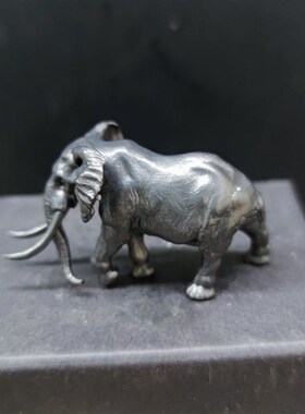 黄铜实心做旧迷你猛犸象猛兽大象摆件工艺品鱼缸造景桌面摆件招财