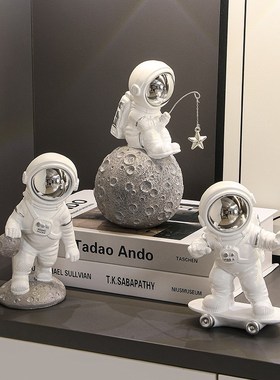 简约客厅电视柜桌面小摆件儿童房间白色宇航员装饰品礼物摆设家居