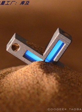 库及 十字架吊坠 自发光25年氚气管 3D打印钛合金TC4 钥匙扣挂件