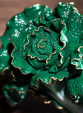 守藏朱炳仁铜 百财进宅铜制摆件 财源广进开业礼品白菜高风亮节