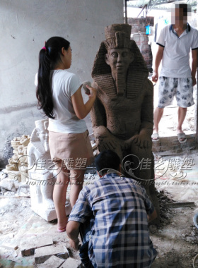 大型落地玻璃钢人物雕塑摆设埃及法老雕像塑像门厅过道高端摆件