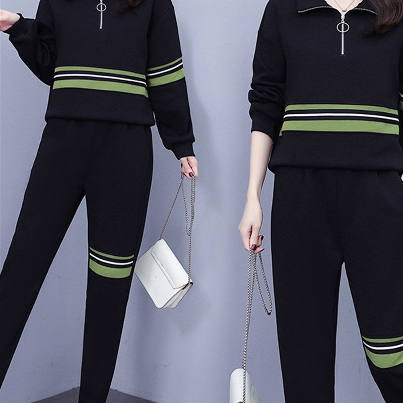 一整套休闲时尚套装女春秋洋气宽松设计感长袖卫衣上衣裤子两件套,淘宝优惠券,粉丝福利购,淘宝优惠卷
