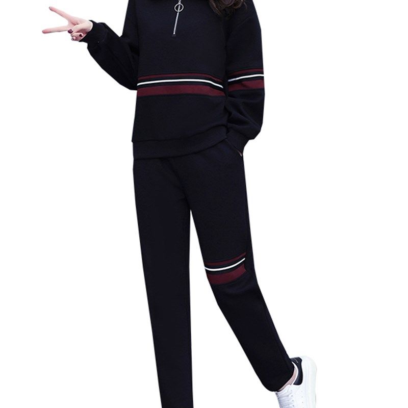 一整套休闲时尚套装女春秋洋气宽松设计感长袖卫衣上衣裤子两件套,淘宝优惠券,粉丝福利购,淘宝优惠卷