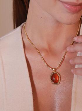 【女神礼物】RC Retro Chic意大利复古时尚首饰 巴比伦红石项链