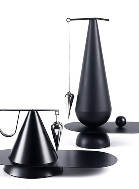 几何平衡金属锥形摆件样板间咖啡厅公室酒柜书柜抽象艺术装饰品