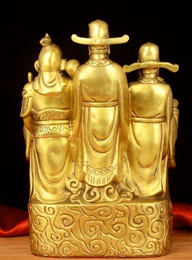 全铜五路财神爷摆件招财聚宝盆摆设家用装饰品店铺开业佛像供奉