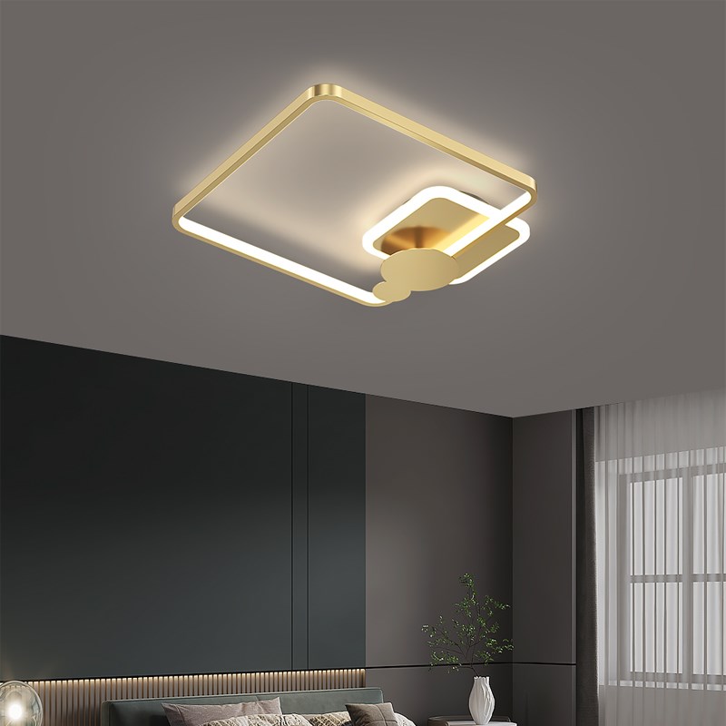 轻奢全铜卧室吸顶灯后现代简约房间书房高档水晶北欧超薄led灯具 - 图2