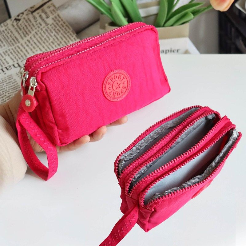 2024新款韩版时尚三层拉链手机包女长款大容量布艺手拿包零钱包潮,淘宝优惠券,粉丝福利购,淘宝优惠卷