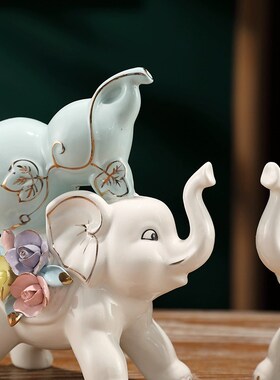 新中式葫芦大h象创意陶瓷摆件客厅电视柜招财乔迁新居装饰品小摆